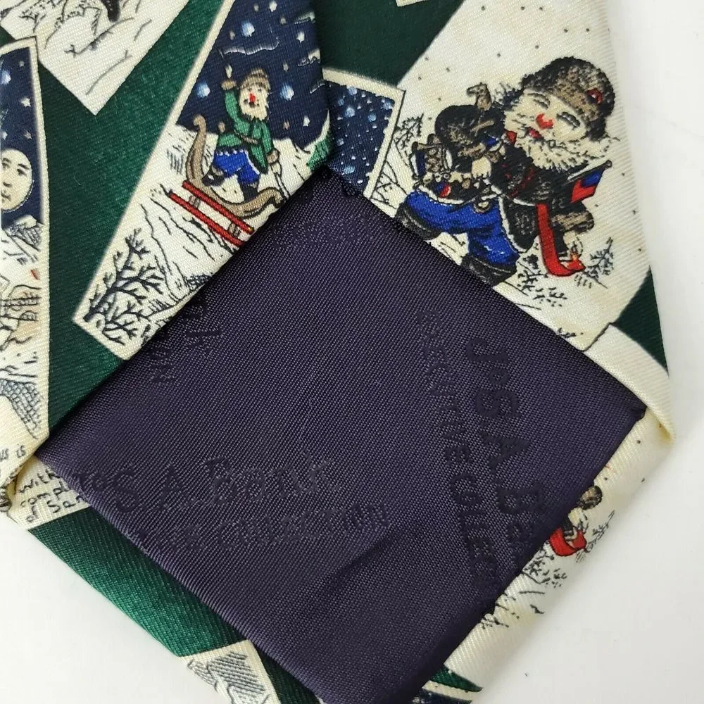 Jos A Bank‎ Executive Merry Christmas Santa Necktie Silk 3.5